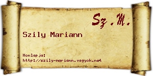 Szily Mariann névjegykártya