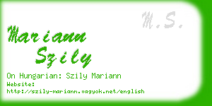 mariann szily business card